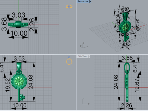 Classic and Minimal Key stl 3d Pendant model gp0227 3D Print Model