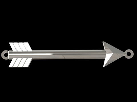 Gold Arrow Pendant Directional Metal Charm Pendant model gp0041 3D Print Model