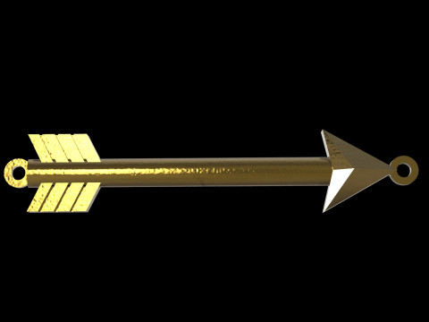 Gold Arrow Pendant Directional Metal Charm Pendant model gp0041 3D Print Model