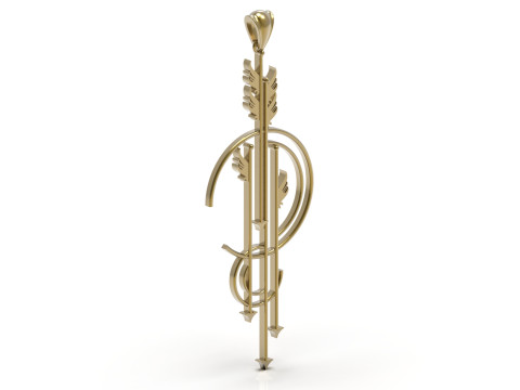 Art Deco Angel and Arrow Pendant Symbol Path Time Flight gp0174 3D print model 3D Print Model