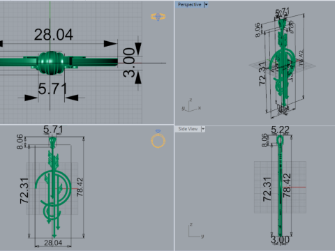 Art Deco Angel and Arrow Pendant Symbol Path Time Flight gp0174 3D print model 3D Print Model