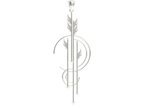 Подвеска &laquo;Ангел и стрела&raquo; в стиле арт-деко. Символ пути, полета и времени. gp0174. Модель для 3D-печати. 3D Принт Модель