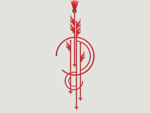 Подвеска &laquo;Ангел и стрела&raquo; в стиле арт-деко. Символ пути, полета и времени. gp0174. Модель для 3D-печати. 3D Принт Модель