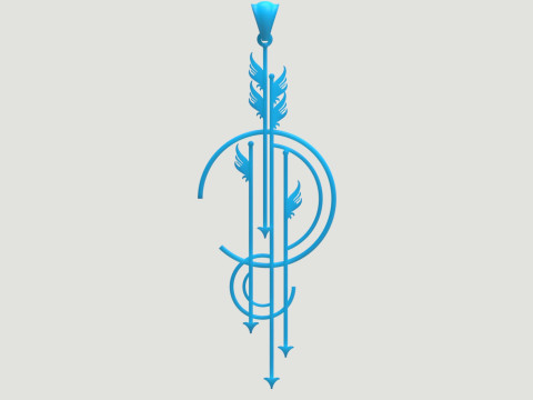 Art Deco Angel and Arrow Pendant Symbol Path Time Flight gp0174 3D print model 3D Print Model