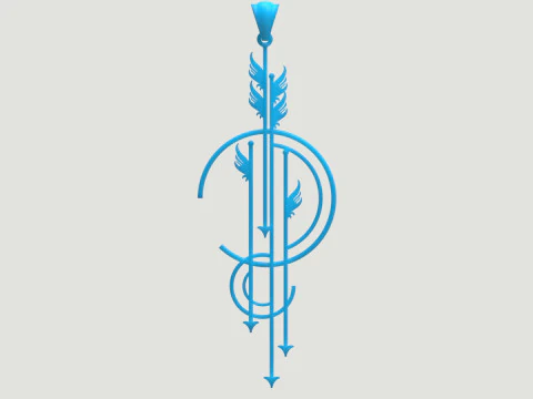 Подвеска &laquo;Ангел и стрела&raquo; в стиле арт-деко. Символ пути, полета и времени. gp0174. Модель для 3D-печати. 3D Принт Модель