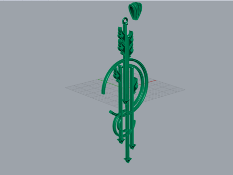 Art Deco Angel and Arrow Pendant Symbol Path Time Flight gp0174 3D print model 3D Print Model