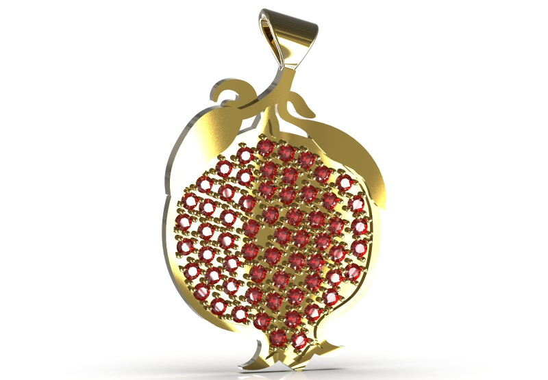 Jewelry stl 3d printable Pomegranate Pendant model jp0243 3D Print Model .c4d .max .obj .3ds .fbx .stl .blend 