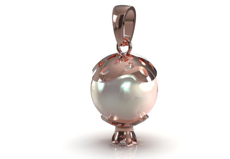 Model Liontin Emas 3D Mutiara Delima Stl PP0022 Model Cetak 3D .c4d .max .obj .3ds .fbx .stl .blend 