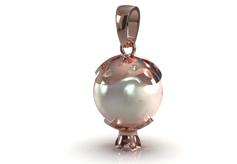 3d 3d золотой кулон с жемчугом и гранатом, модель pp0022 3D Принт Модель .c4d .max .obj .3ds .fbx .stl .blend 