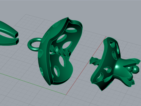 Model Liontin Emas 3D Mutiara Delima Stl PP0022 Model Cetak 3D