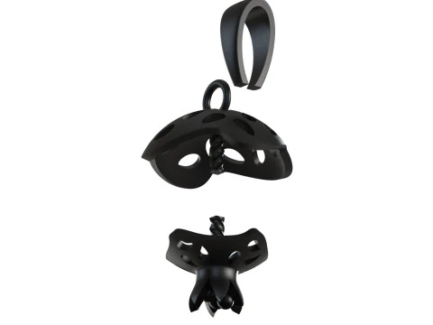 3d 3d золотой кулон с жемчугом и гранатом, модель pp0022 3D Принт Модель