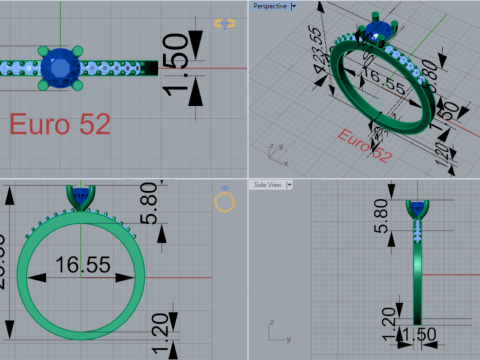 Wedding solitaire stl 3d printable ring model sr0121 3D print model 3D Print Model