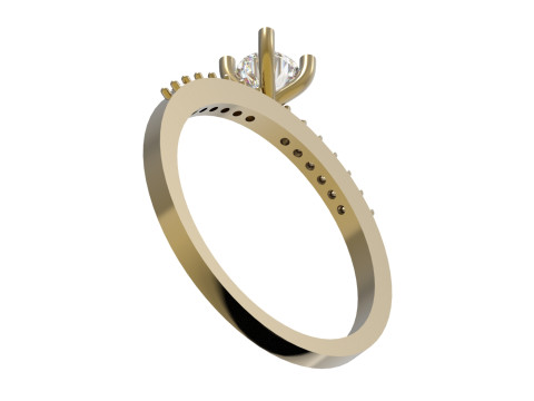 Wedding solitaire stl 3d printable ring model sr0121 3D print model 3D Print Model