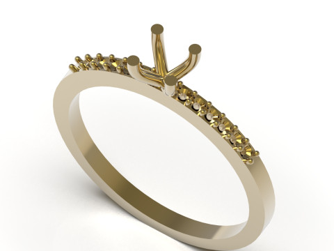Wedding solitaire stl 3d printable ring model sr0121 3D print model 3D Print Model