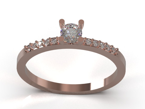 Wedding solitaire stl 3d printable ring model sr0121 3D print model 3D Print Model