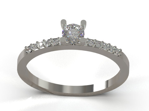 Wedding solitaire stl 3d printable ring model sr0121 3D print model 3D Print Model