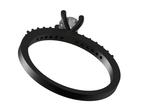 Wedding solitaire stl 3d printable ring model sr0121 3D print model 3D Print Model