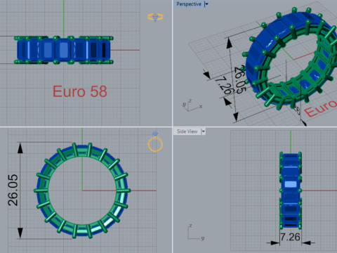 Eternidade radiante stl anel de joias 3d modelo rr0018 Modelo de Impressão 3D