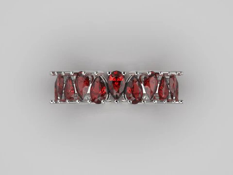 3D модель ювелирного кольца Eternal Teardrop eternity stl rr0031 3D Принт Модель