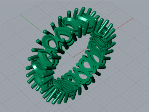 3D модель ювелирного кольца Eternal Teardrop eternity stl rr0031 3D Принт Модель