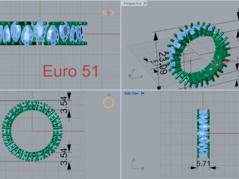 3D модель ювелирного кольца Eternal Teardrop eternity stl rr0031 3D Принт Модель