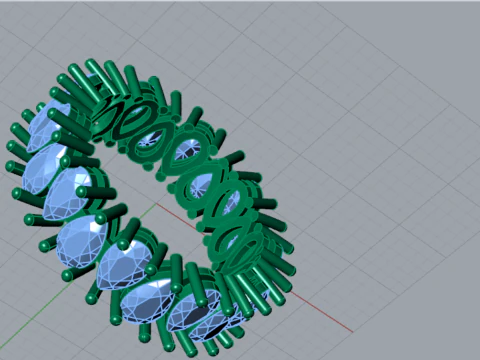3D модель ювелирного кольца Eternal Teardrop eternity stl rr0031 3D Принт Модель