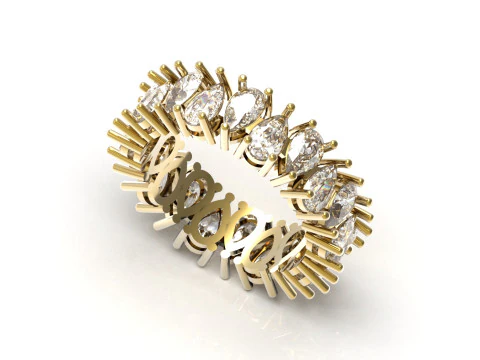 3D модель ювелирного кольца Eternal Teardrop eternity stl rr0031 3D Принт Модель