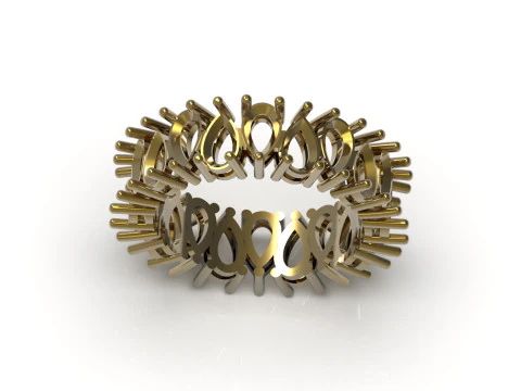 3D модель ювелирного кольца Eternal Teardrop eternity stl rr0031 3D Принт Модель