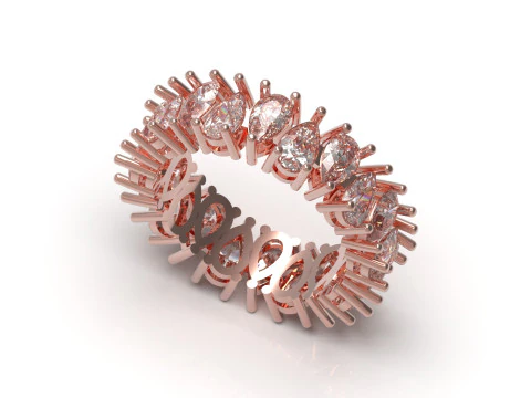 3D модель ювелирного кольца Eternal Teardrop eternity stl rr0031 3D Принт Модель