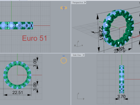 라운드 영원 stl 3d 쥬얼리 반지 모델 rr0042 3D 프린트 모델