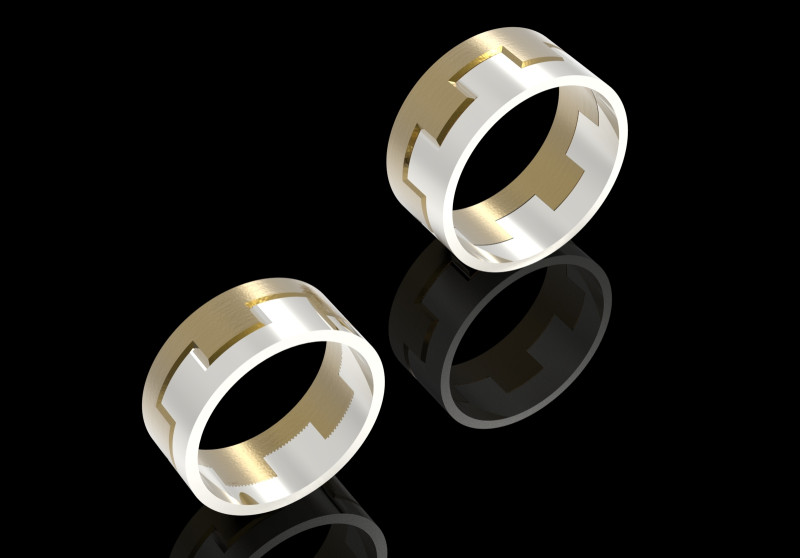 Wedding couple stl 3d gold ring model cr0048 3D Print Model .c4d .max .obj .3ds .fbx .stl .blend 