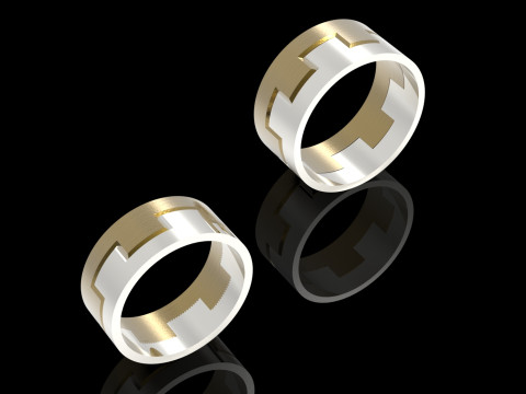 Coppia di sposi anello in oro stl 3d modello cr0048 Modello di stampa 3D