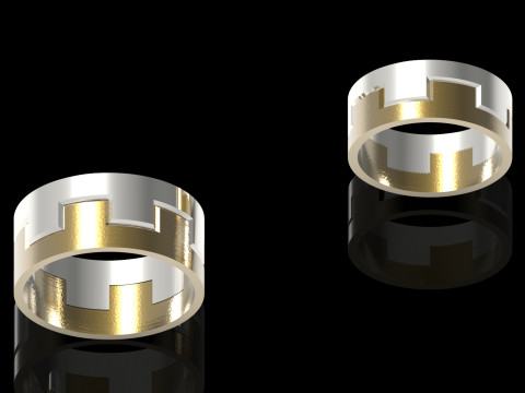 Wedding couple stl 3d gold ring model cr0048 3D Print Model