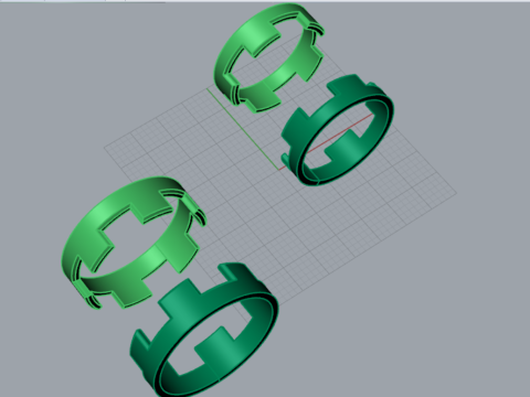 Wedding couple stl 3d gold ring model cr0048 3D Print Model