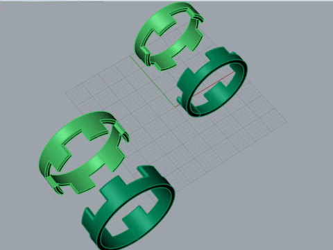 Wedding couple stl 3d gold ring model cr0048 3D Print Model