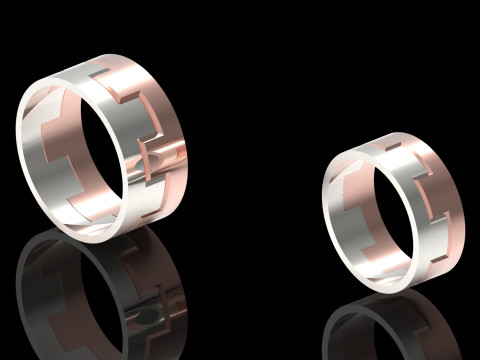 Wedding couple stl 3d gold ring model cr0048 3D Print Model