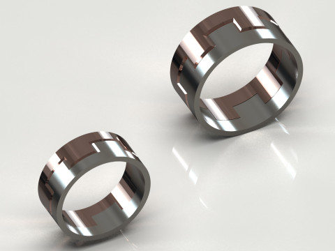 Wedding couple stl 3d gold ring model cr0048 3D Print Model