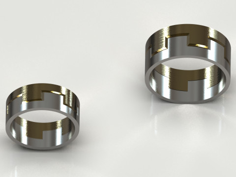 Wedding couple stl 3d gold ring model cr0048 3D Print Model