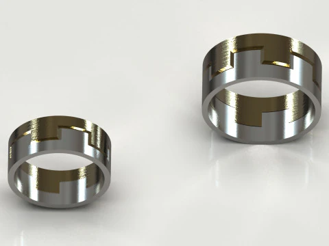 Wedding couple stl 3d gold ring model cr0048 3D Print Model