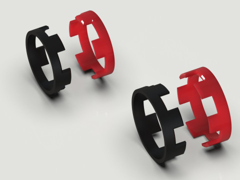 Wedding couple stl 3d gold ring model cr0048 3D Print Model