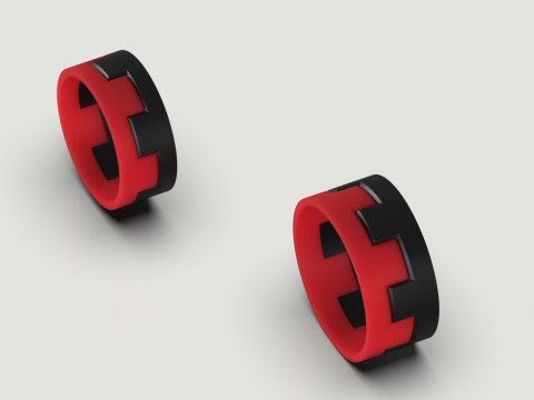 Wedding couple stl 3d gold ring model cr0048 3D Print Model