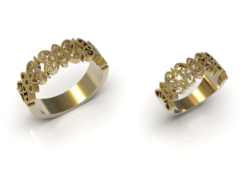 Ready made ring set file for bride and groom cr0050 3D Print Model .c4d .max .obj .3ds .fbx .stl .blend 