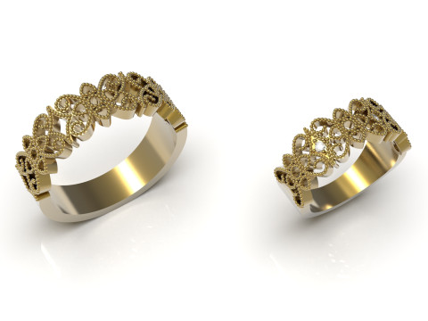 Ready made ring set file for bride and groom cr0050 3D Print Model