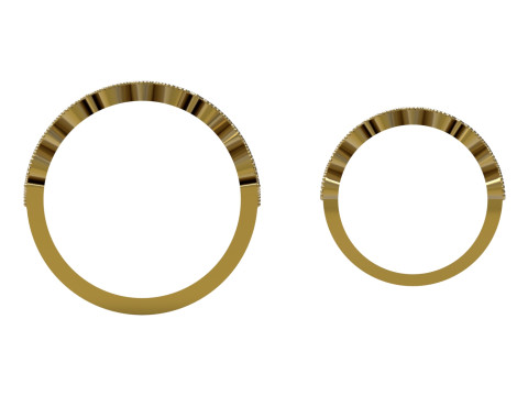 Ready made ring set file for bride and groom cr0050 3D Print Model