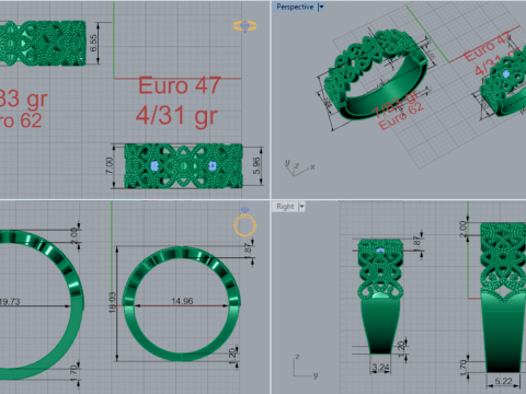 Ready made ring set file for bride and groom cr0050 3D Print Model