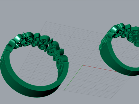 Ready made ring set file for bride and groom cr0050 3D Print Model
