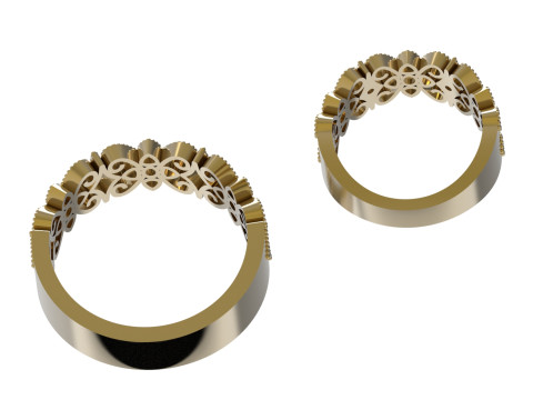 Ready made ring set file for bride and groom cr0050 3D Print Model