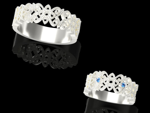 Ready made ring set file for bride and groom cr0050 3D Print Model