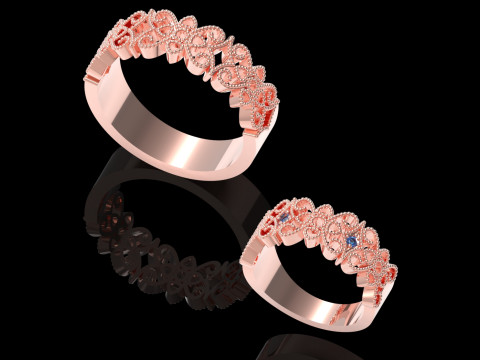 Ready made ring set file for bride and groom cr0050 3D Print Model