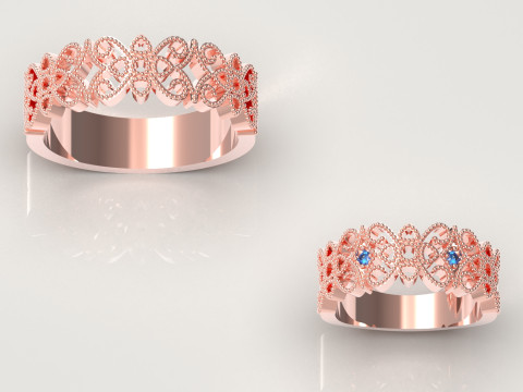 Ready made ring set file for bride and groom cr0050 3D Print Model